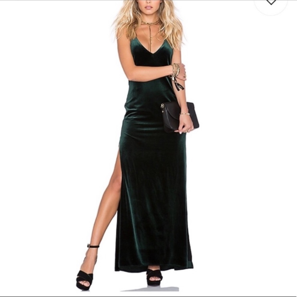 NWT - NBD in the deep Green Velvet Maxi - Small